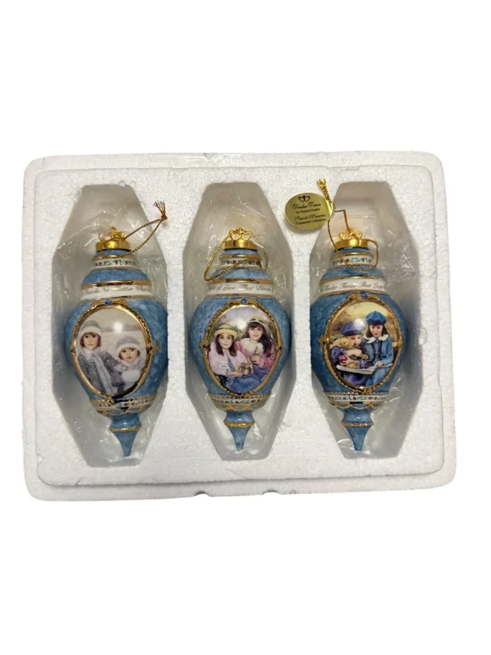 Vintage Chantal Poulin Sisters Tender Times Shared Moments Porcelain Ornaments S